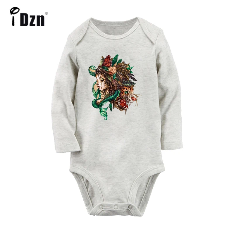 Fairy tale miko and fierce tiger Number No.01 No.99 Couple Design Newborn Baby Bodysuit Toddler Onsies Jumpsuit Cotton Clothes