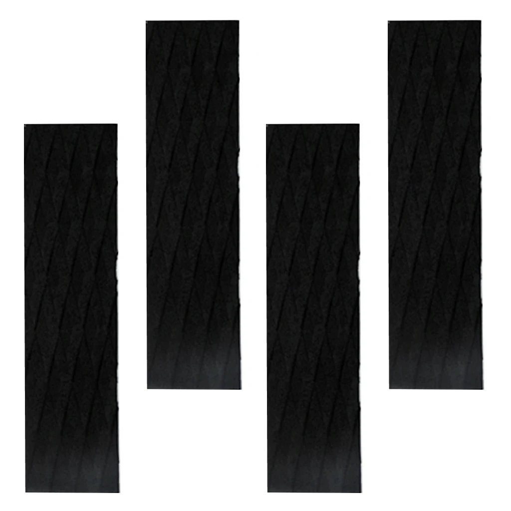 4 Pieces Ultralight EVA Diamond Groove Surfboard Skimboard Traction Pad Tail Pads  Bar Grips - Black / Orange / Blue