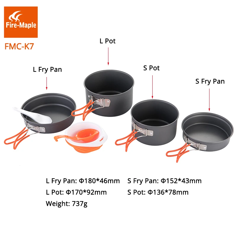 

Fire Maple Outdoor Camping Tools Picnic Set Foldable Cooking Cookware Aluminum Alloy For Outdoor Camping 2-3 Persons