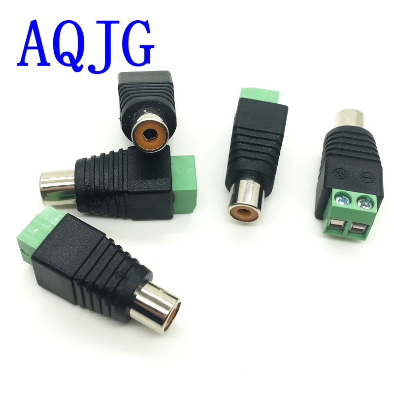 10pcs RCA Terminal Block CAT5 to Camera CCTV Video Balun RCA Female or Male Jack AV Screw Connector