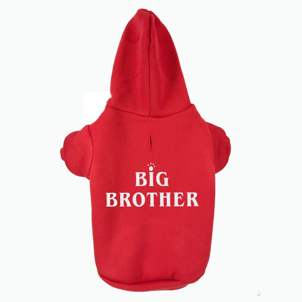 4 Colors BIG BROTHER Printed Pet Puppy Dog Clothes Hoodies Jumpers Tracksuits for Chihuahua Teacup Care and Large Dogs