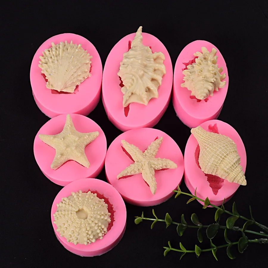 DIY Sea Shell Conch Cake Silicone Molds Fondant Cake Decorating Tools Gumpaste Chocolate Candy Soap   Clay Moulds E985