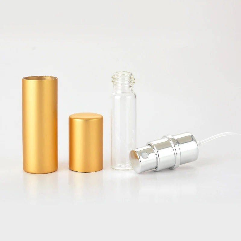 50 Piece/Lot 5ML Aluminum Refillable Perfume Bottle With Atomizer Portable Empty Parfume Case Container Spray Bottle