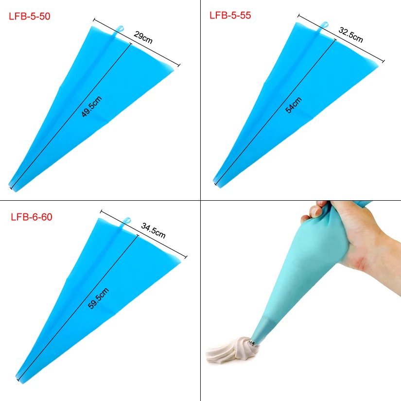 30/34/40/46/50/55/60 cm Silicone Cream Pastry Icing Bag Baking Cooking Fondant Cake Decorating Tools Piping Bag