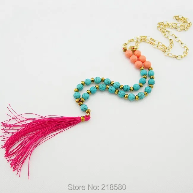 

Цепочка для ожерелья с розовыми бусинами Howlite c1501015, 30 дюймов