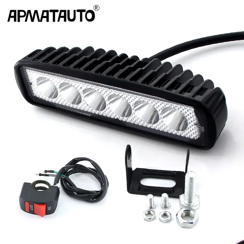 1szt LED Work Light Bar 18W For Motorcycle Car Truck Boat Tractor Working Light Off Road Work Lamp Motorbike Driving LED Lights