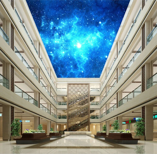 Custom ceiling wallpaper,dream of the Milky Way star for the living room apartment hotel ceiling background wall vinyl wallpaper