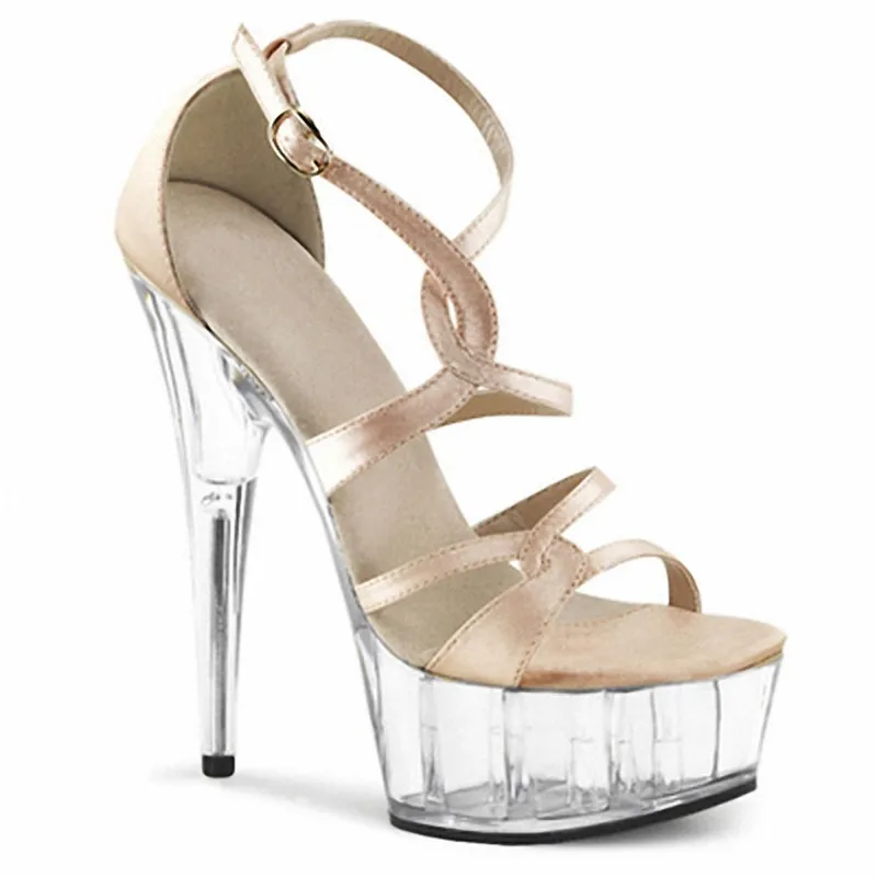 

15 cm high heels and sexy shoes stage crystal high-heeled sandals night high heel fashion shoes