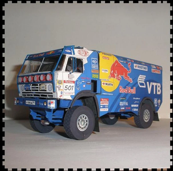 1:32 Scale Russian 4326-9 Kamaz truck Dakar rally coating 3D Paper model  kit - AliExpress 26