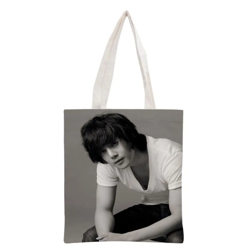 Handbag Korea-Pop Kim Hyun Joong printing canvas tote bag Reusable Foldable Canvas Women Bags 30x35cm custom your image