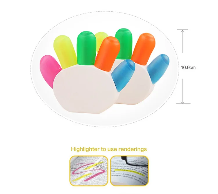 1 Pc/Pack Cute Funny Hand-Shaped Highlighter for School Stationery & Office Supply