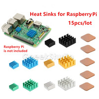 5 Sets / 15 Pieces Colorful Copper & Heatsinks Aluminum Heat Sinks Cooling Kit for Raspberry Pi 2 / 3 Model B/B+