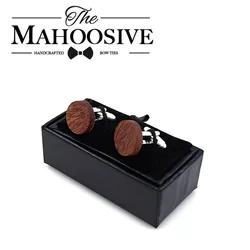 MAHOOSIVE 2018 Wood Cufflinks Wedding Groom Anchor Cufflink Shirt Cufflinks For Mens Casual Cuff Link New Fashion Gift box