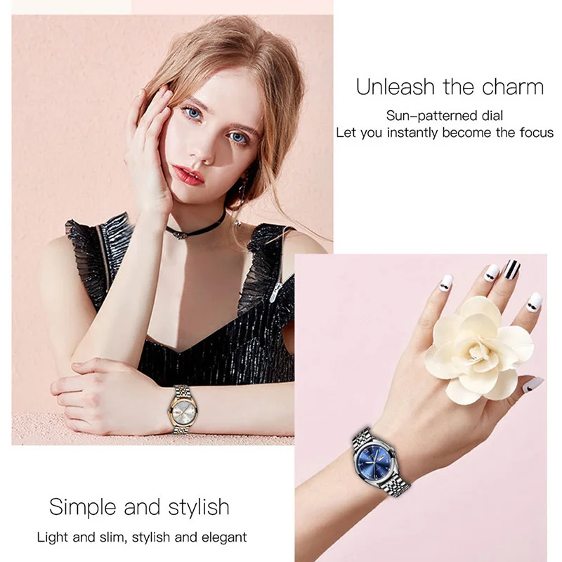 LIGE-Montre-bracelet de luxe en or rose pour femme, à quartz, de marque supérieure, pour fille, nouvelle collection 2023