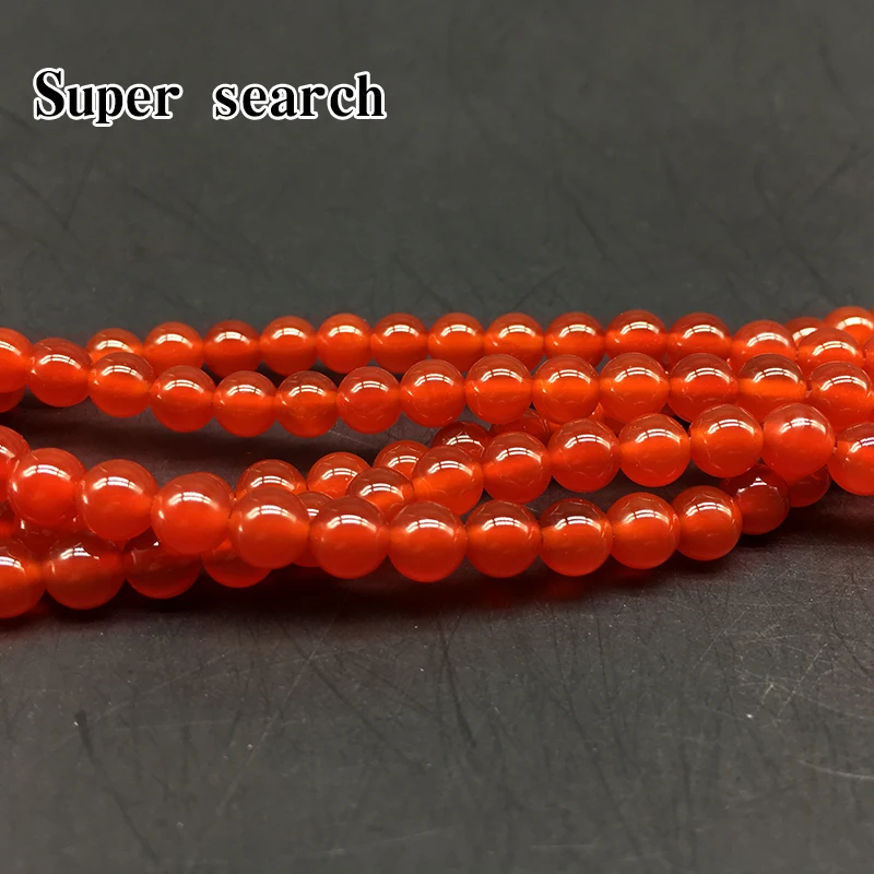 3/4/6/8/10/12mm TOP Quality Red Agates Stone Beads Round Carnelian Loose Beads for DIY Bracelet Necklace Jewelry Making