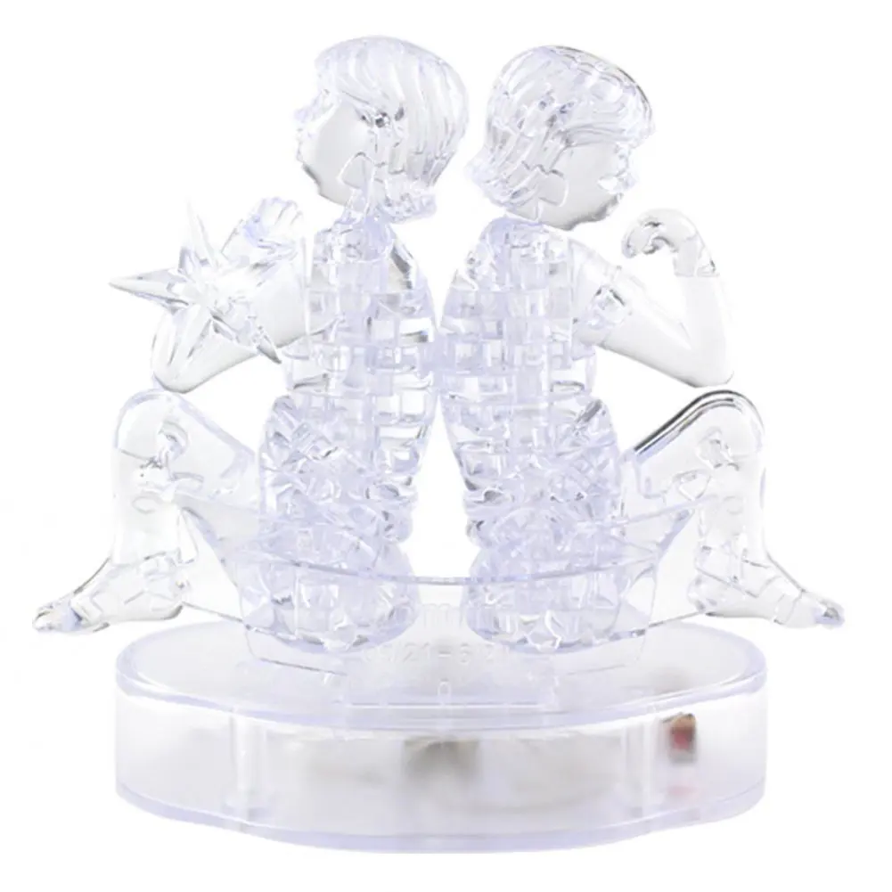 EBOYU(TM) DIY 3D Crystal Puzzle Horoscope with LED Light - Gemini