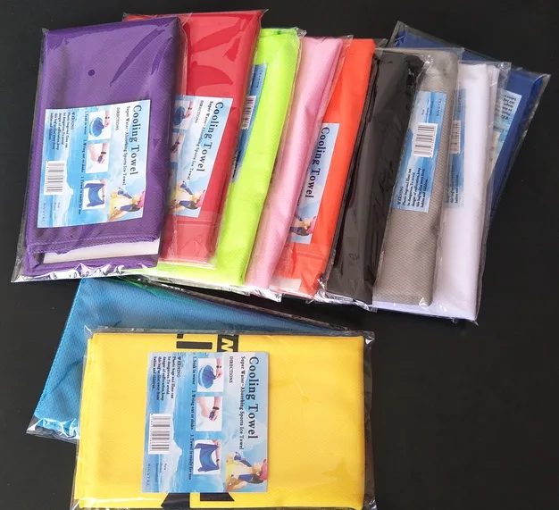 10Pcs Mixed Color Cool Towel Sport Ice Towel  Relief 85*35cm  Summer Cold Cooler Towel Reusable