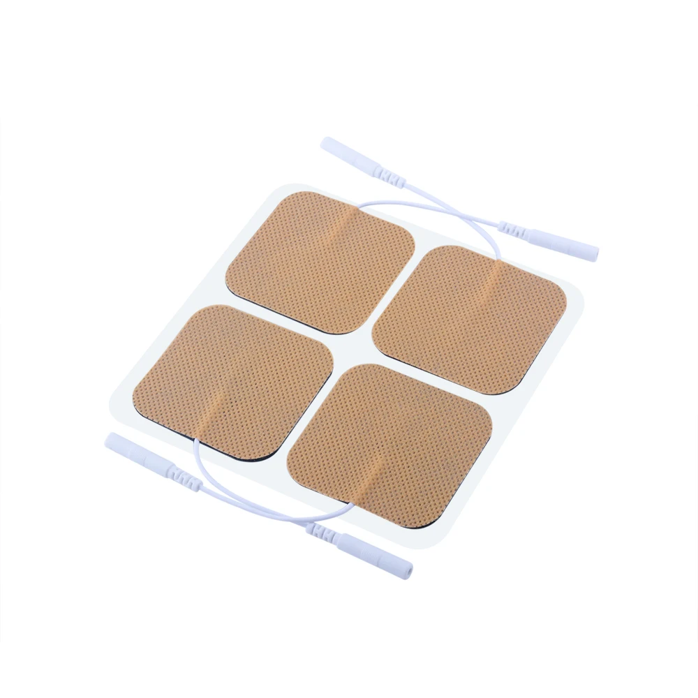 10 Pairs High Quality Brown Electrodes Pads With Plug Hole 2.0mm For TENS/EMS Digital Therapy Machine Size 5*5cm