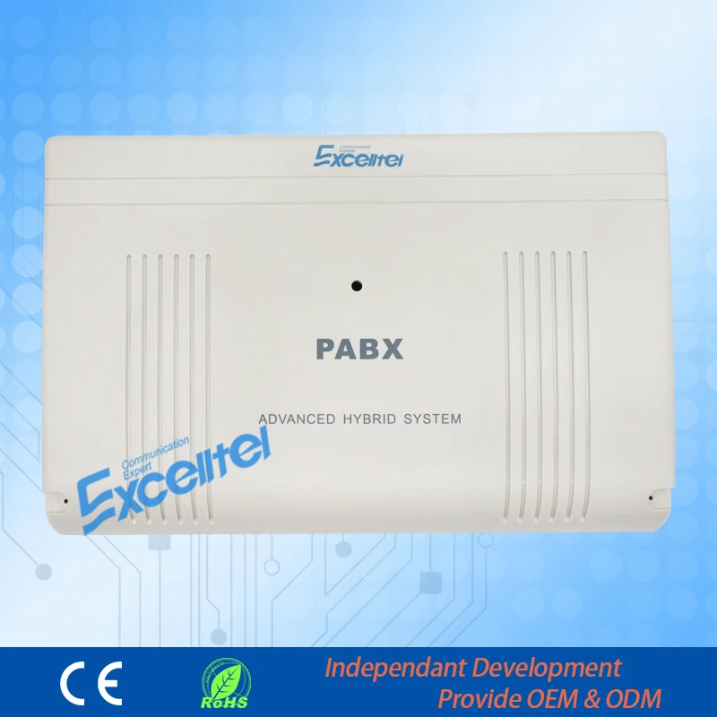 Hybrid telephone system PABX 4 PSTN line 48 extension with PC management -Greeting download for bussiness hotel