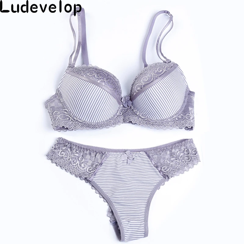 Intimate VS New push up women bra set BC cup lace lingerie set embroidery sexy young female underwear set soutien gorge