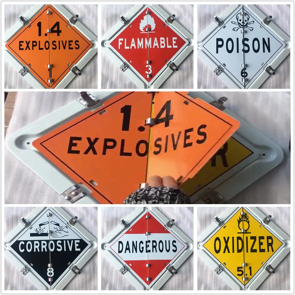 Universal 6 kinds Truck Explosives Flammable Poison Oxidizer Corrosive Dangerous Warning Sign