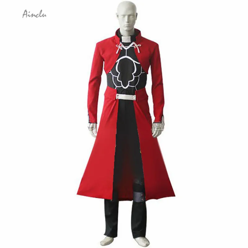 Ainclu Free Shipping Fate Stay Night Unlimited Blade Works Archer Emiya Red Whole Set Cosplay Brand Costumes