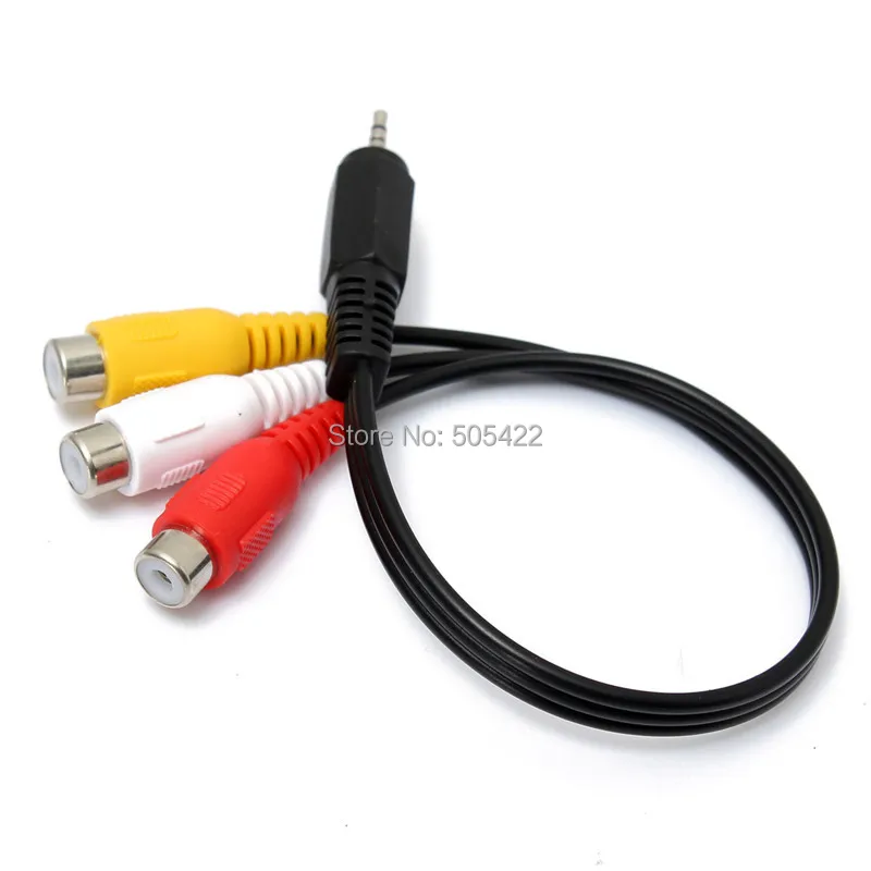 

2016 New 2.5mm AV Male to 3RCA Female M/F Audio Video Cable Stereo Jack Adapter Cord 100pcs/lot