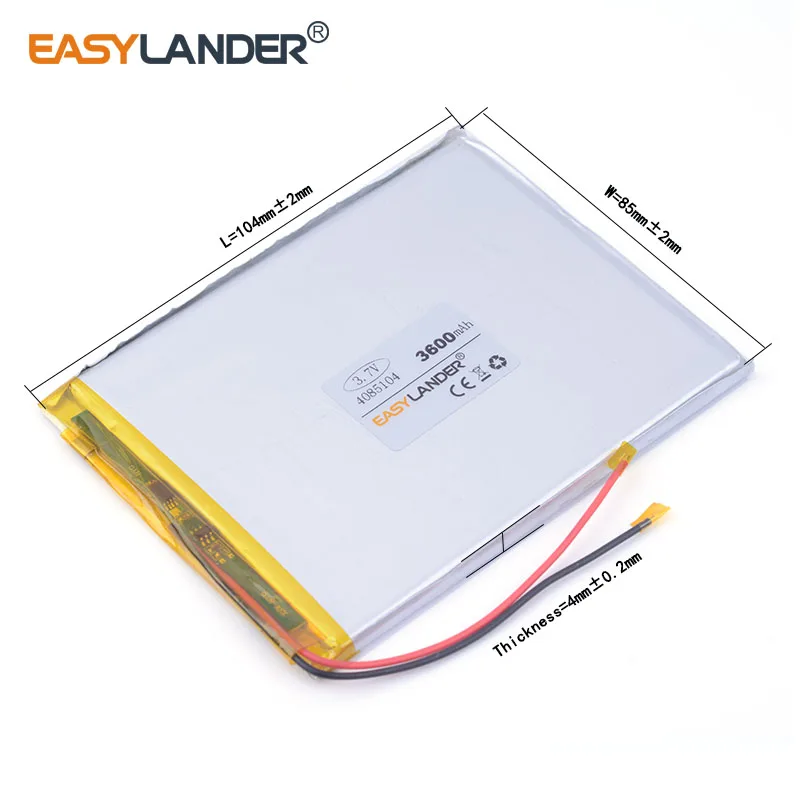 Bateria recarregável de polímero de lítio, 10 tamanhos de 3.7v e 3600mah, para tablet de 7 polegadas aigo n700es pad99 ramos e e-book