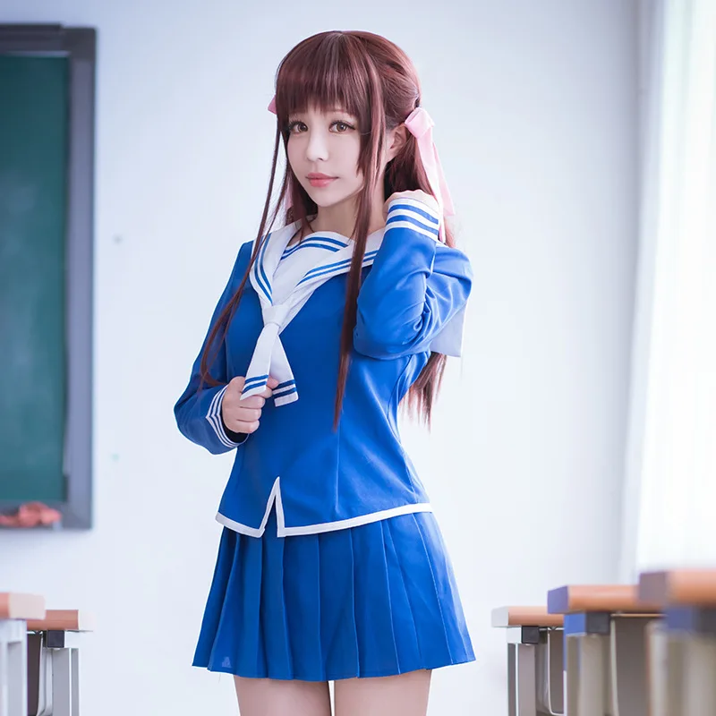 Anime Fruits Basket Cosplay Costume Tohru Honda Cosplay Uniform JK Girl School Uniform Women Sailor Costume Top Skirt