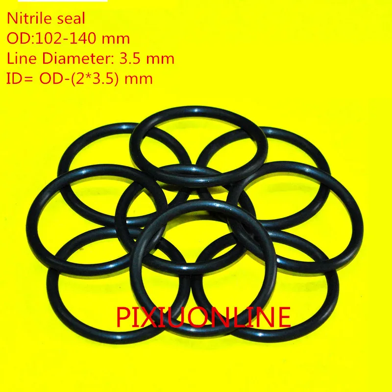 10PCS  YT944  Nitrile O-Rings Rubber Gasket/Backup Ring/Joint Ring  Nitrile seal  OD(102-140 mm)* Line Diameter 3.5 mm  NBR