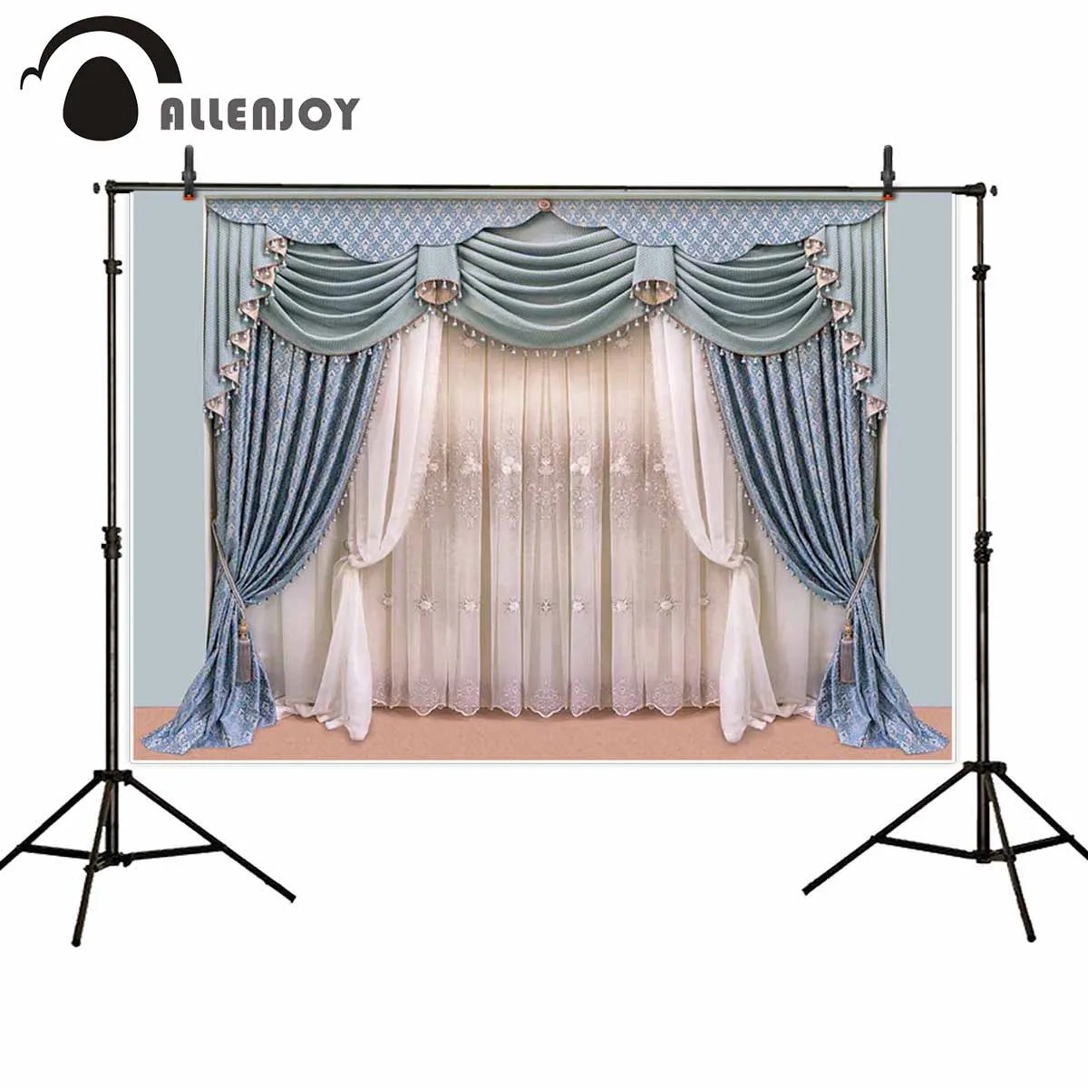 Allenjoy photography backdrop blue curtain Castle wedding scene celebration photo studio background photocall photophone