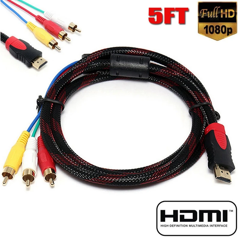 

US 5Ft HDMI к 3-RCA Видео Аудио AV компонентный конвертер адаптер кабель для HDTV