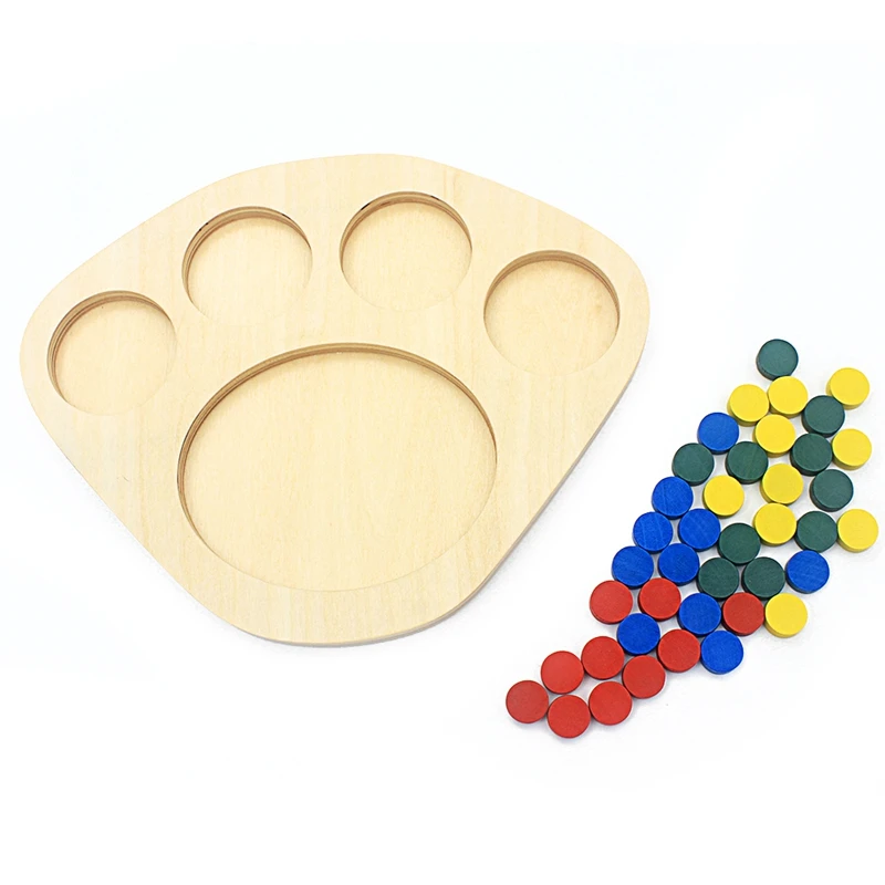 Toddler Montessori Color Sorting gioco da tavolo giocattolo per bambini in legno per bambini colori e forme round gioco educativo di smistamento dei colori