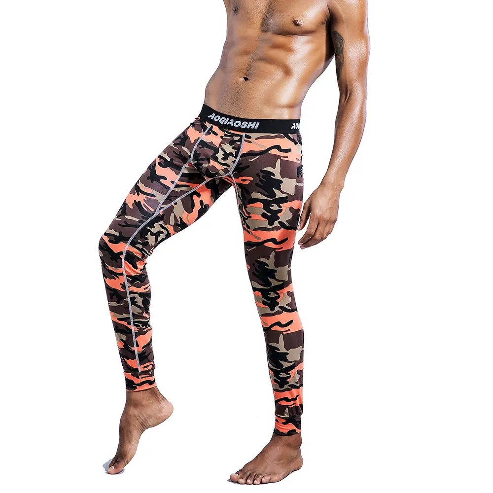 men\'s cotton long johns Fashion Man Camouflage legging pants warm trousers pants underpants  Men\'s tight trousers of winter