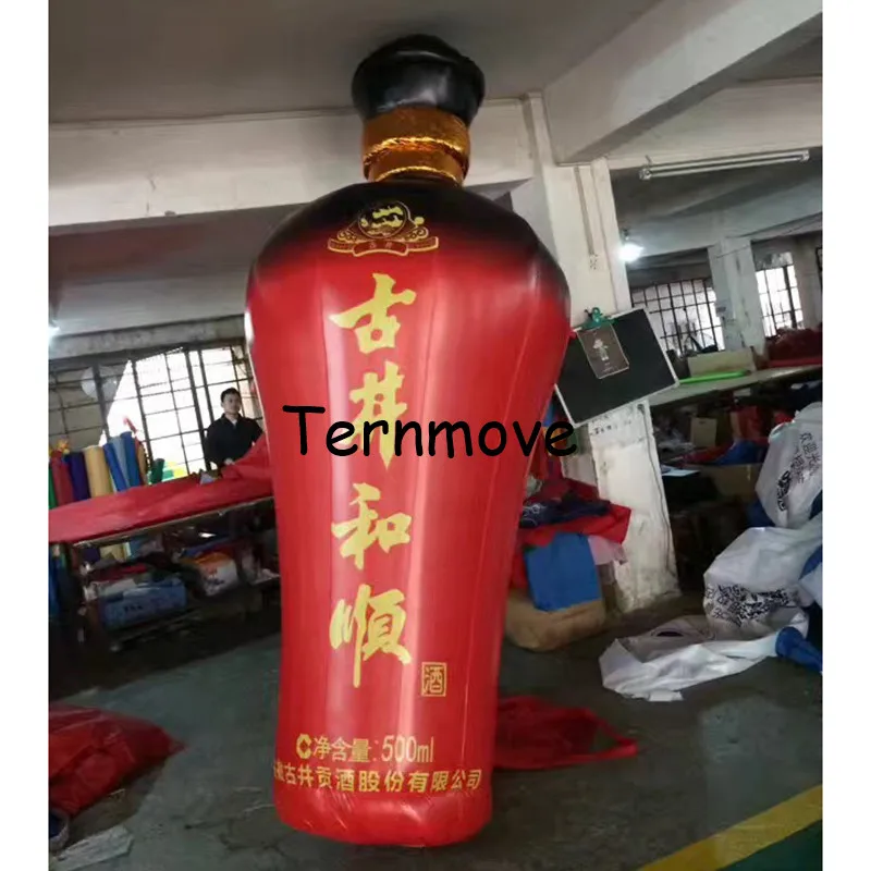 customized replica bottle Advertising exhibition inflatable beer red wine coffee bottle  can balloon model with air pump