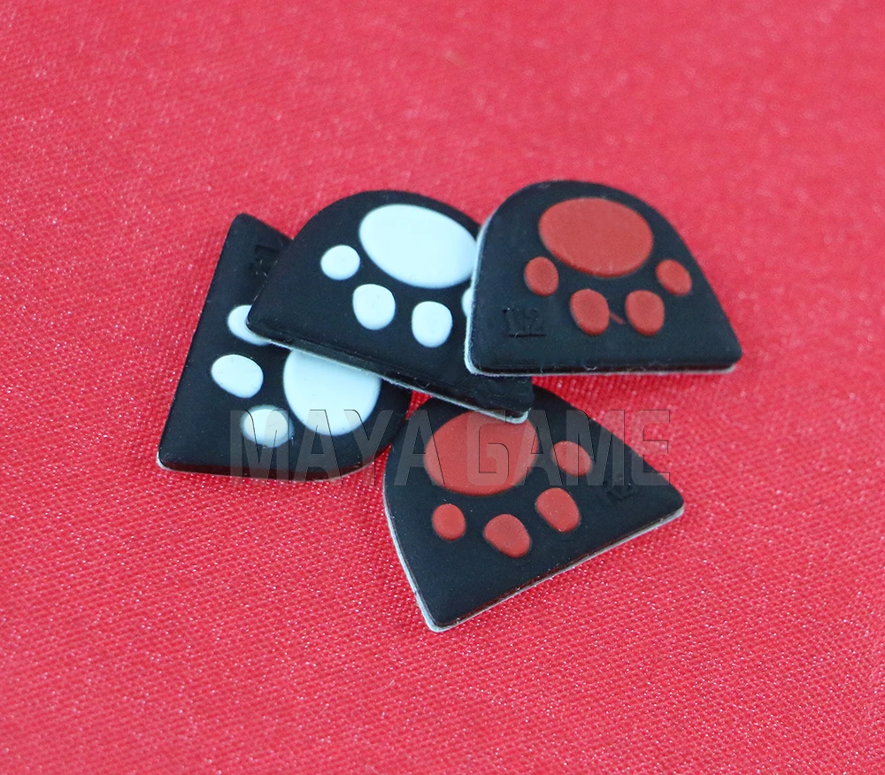 2sets=4pcs Cat Paw Custom Design Silicone Trigger Key Sticker Case Cap Adhensive for PS4 Controller L2 R2 Button Cover