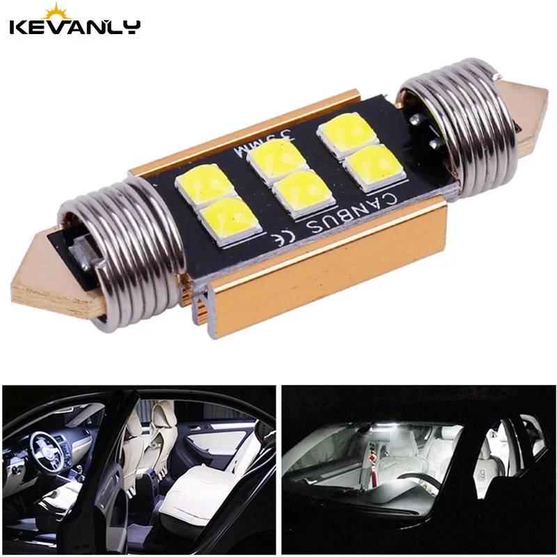 2PCS New c5w led 31mm 36mm 39mm 41mm 6 SMD 3030 Chips LED Festoon Bulb Car Dome Light Canbus No Error Auto Interior Reading Lamp