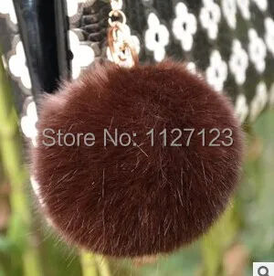 

coffee 10 cm large maomao wholesale imitation rabbit fur ball lovely ornament with metal hair bulb jewelry diy fashion