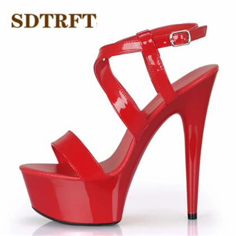 SDTRFT Plus:34-45 46 SUMMER 2021 Stilettos zapatos mujer Ankle-Wrap sandals 15cm thin heels platform shoes woman wedding pumps