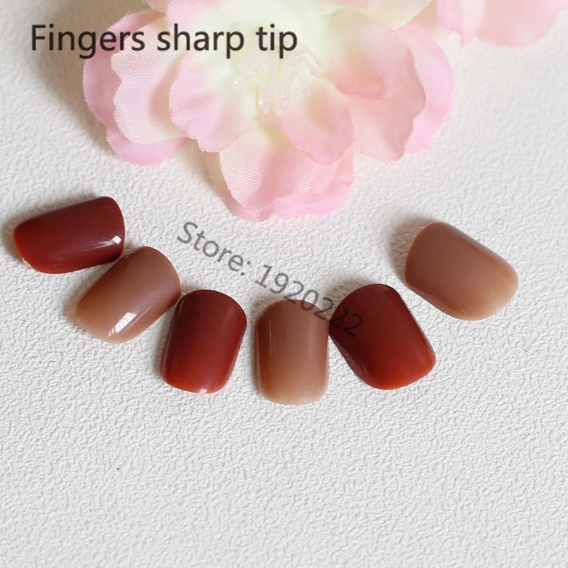 48pcs explosion models cute candy colored hot buy fake fingernails Finished Mixed color H28-1