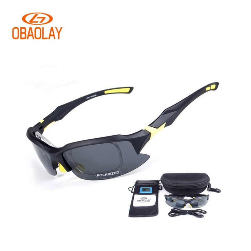 OBAOLAY Polarized Cycling Glasses Men Bicycle Sunglasses UV400 Bike Eyewear Women Outdoor Sport Goggle Windproof MTB glasses