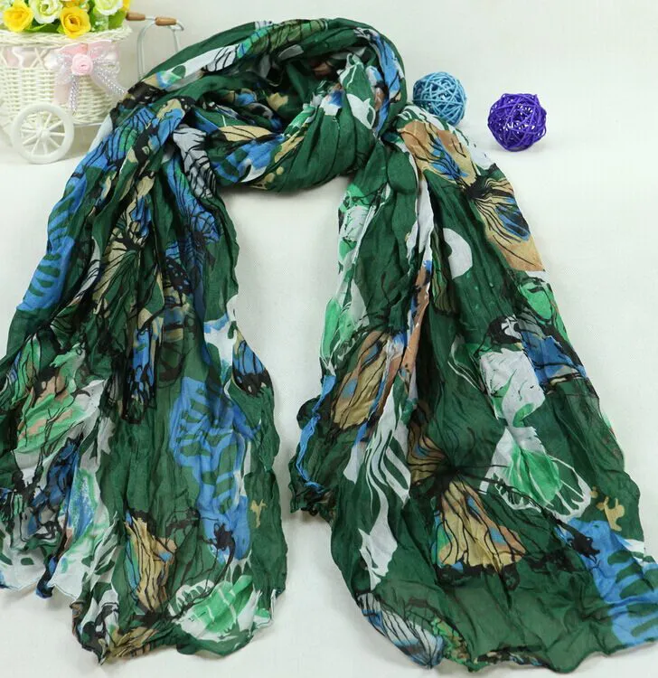 girl women voile butterflty Scarf Scarves Stole Neckerchief FACTORY CLEARANCE SALE 170*90cm 11pcs/lot #3981