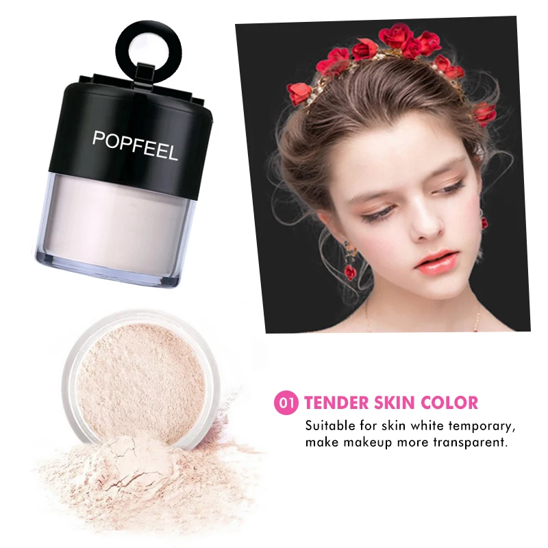 POPFEEL 3 Color Loose Powder Skin-made Makeup Powder To Mention Bright Color Matte Oil control Concealer Powder With Puff TSLM1