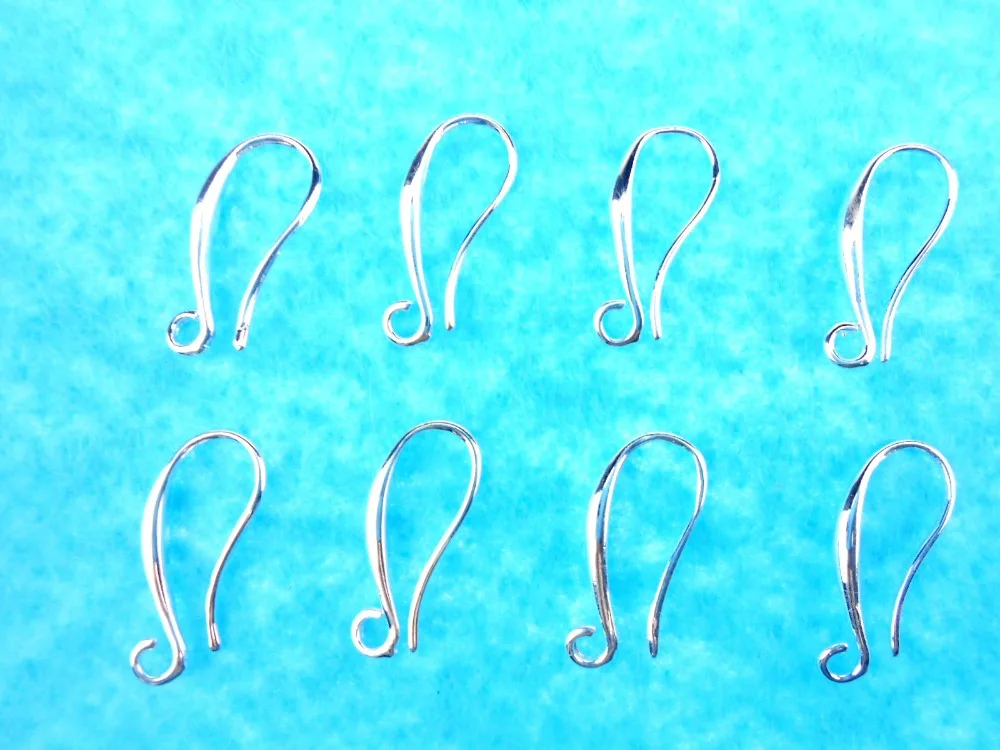 10PCS Free Quick Shipping Hot Jewelery Accessories 925 Silver Hook Earrings Pinch Smooth Ear Earrings Connector Ladies Gifts