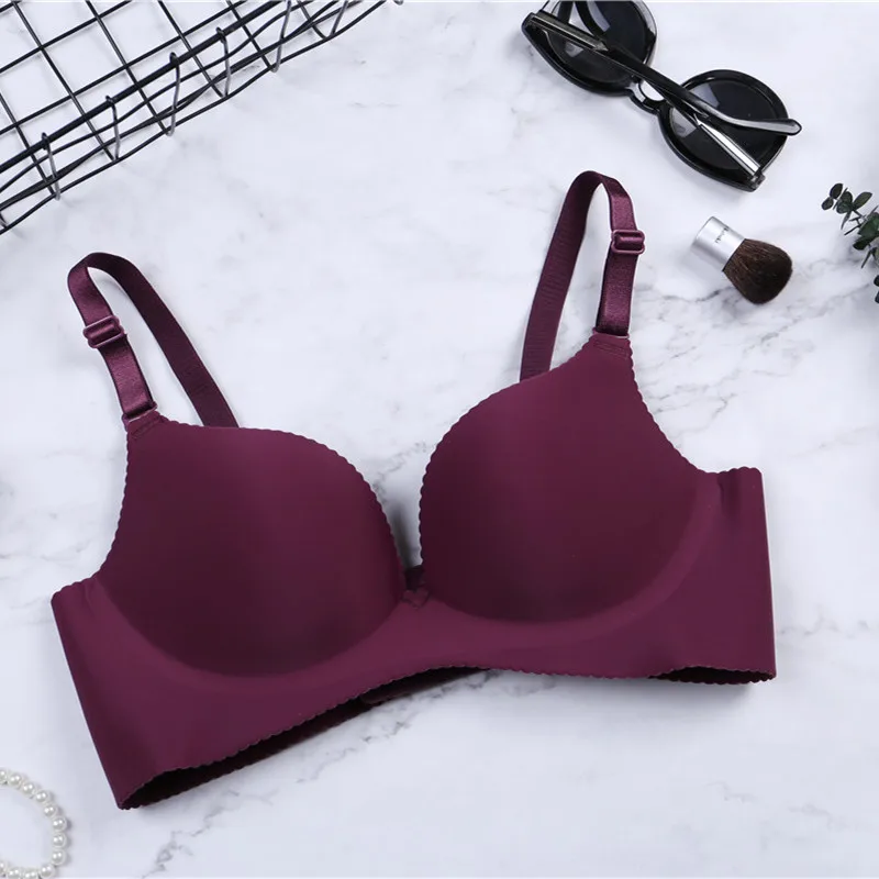 Seamless Plunge Bra Women Girls Deep V Wireless Lingerie Push Up Underwear Racerback Bralette soutien