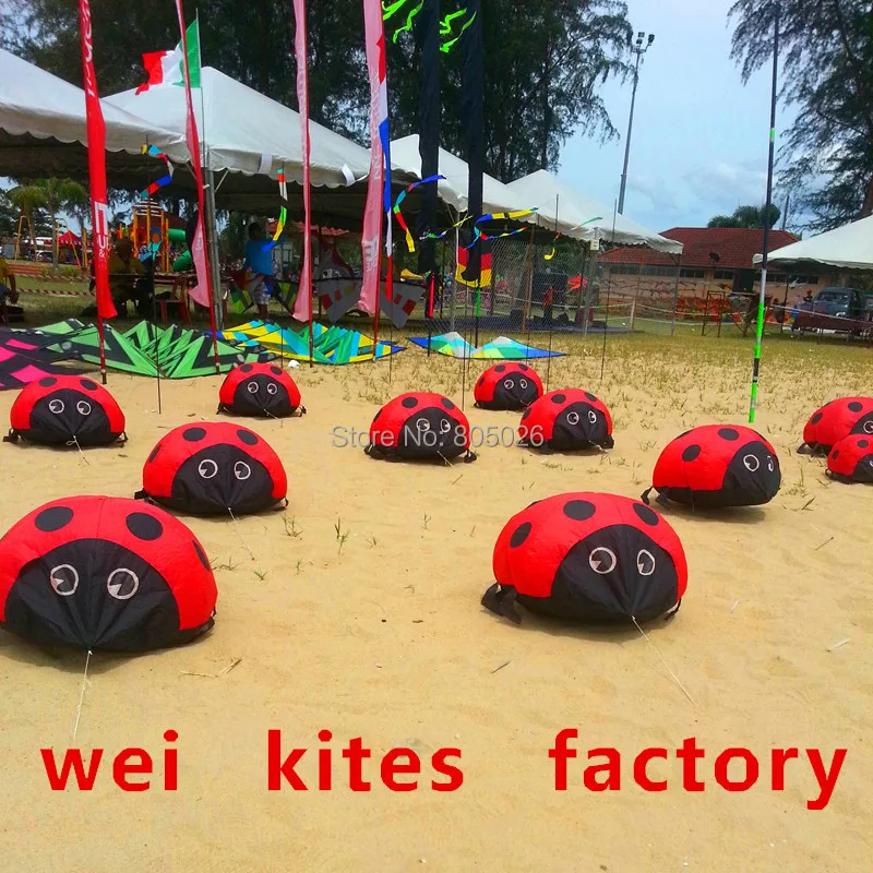 

Free shipping creepy kite ladybug kite can walking large soft kites outdoor toys factory model aircraft assembly wei kite rope