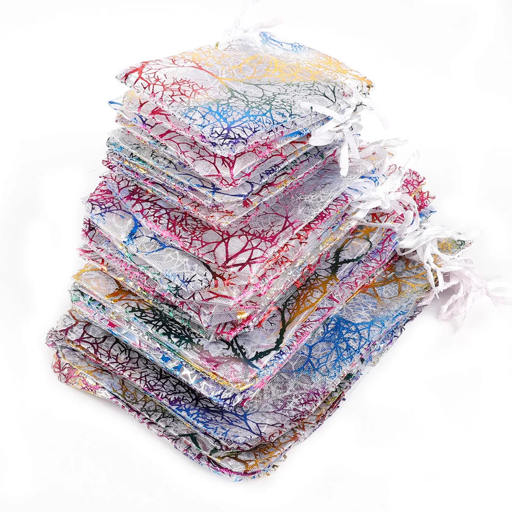 10pcs Drawstring Organza Bags for Jewellery Packaging
