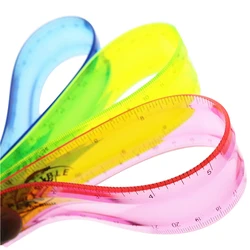 Regla suave multicolor para estudiantes, cinta métrica flexible de 15cm, 20cm, 30cm(6 pulgadas, 8 pulgadas, 12 pulgadas), regla recta, suministros escolares de oficina