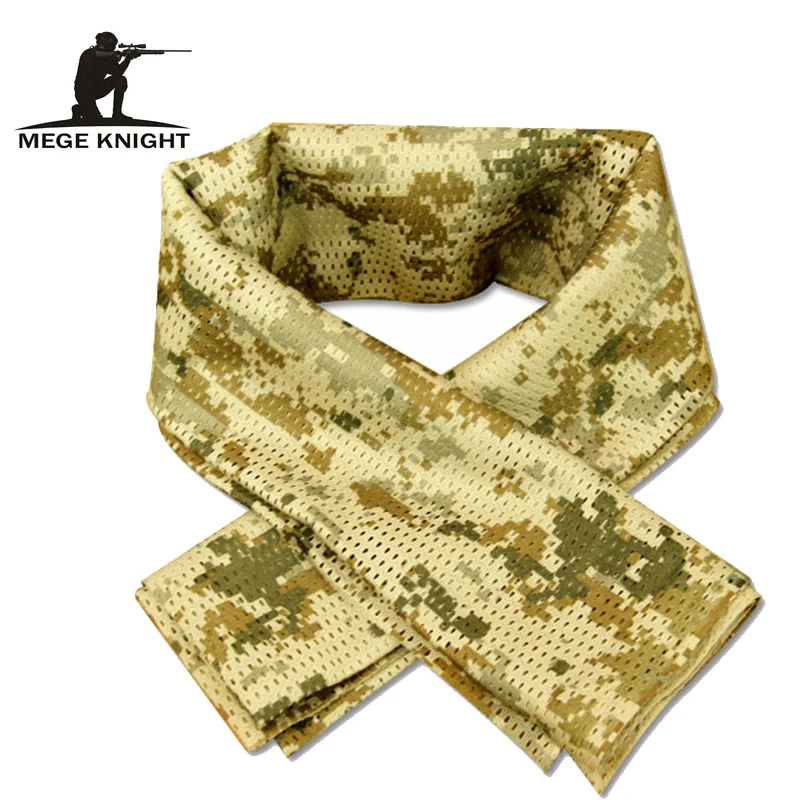 Tactical Military camouflage Scarf Cool Airsoft Tactical Multifunctional  Army Mesh Breathable Scarf Wrap Mask Shemagh Veil