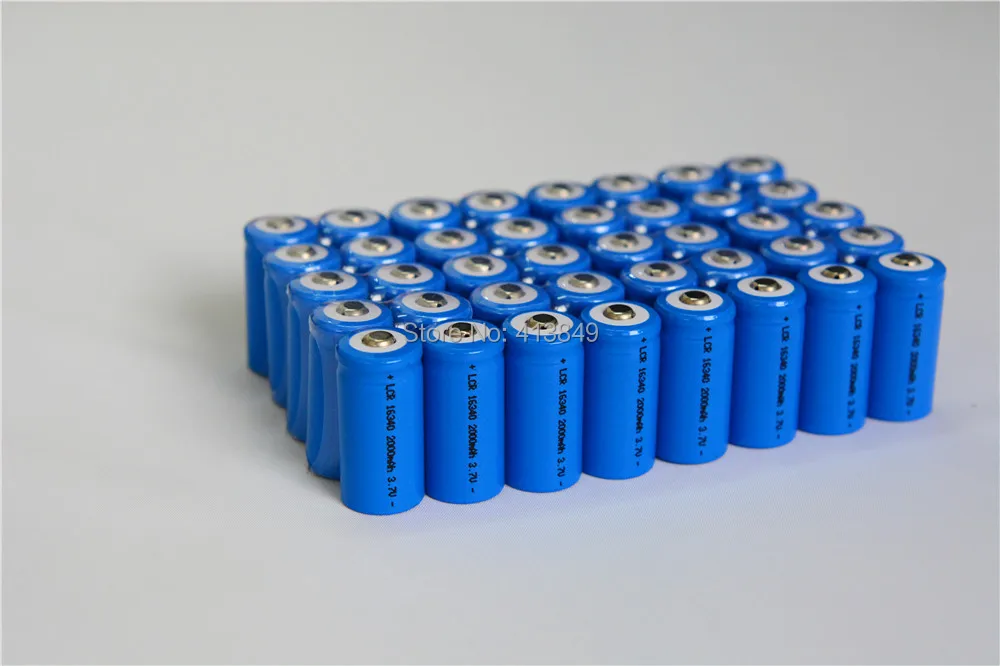 Factory sales 100PCS/LOT  SLW 16340 3.7V Rechargeable Battery 2000mAh for LED Flashlight,Laser pen.